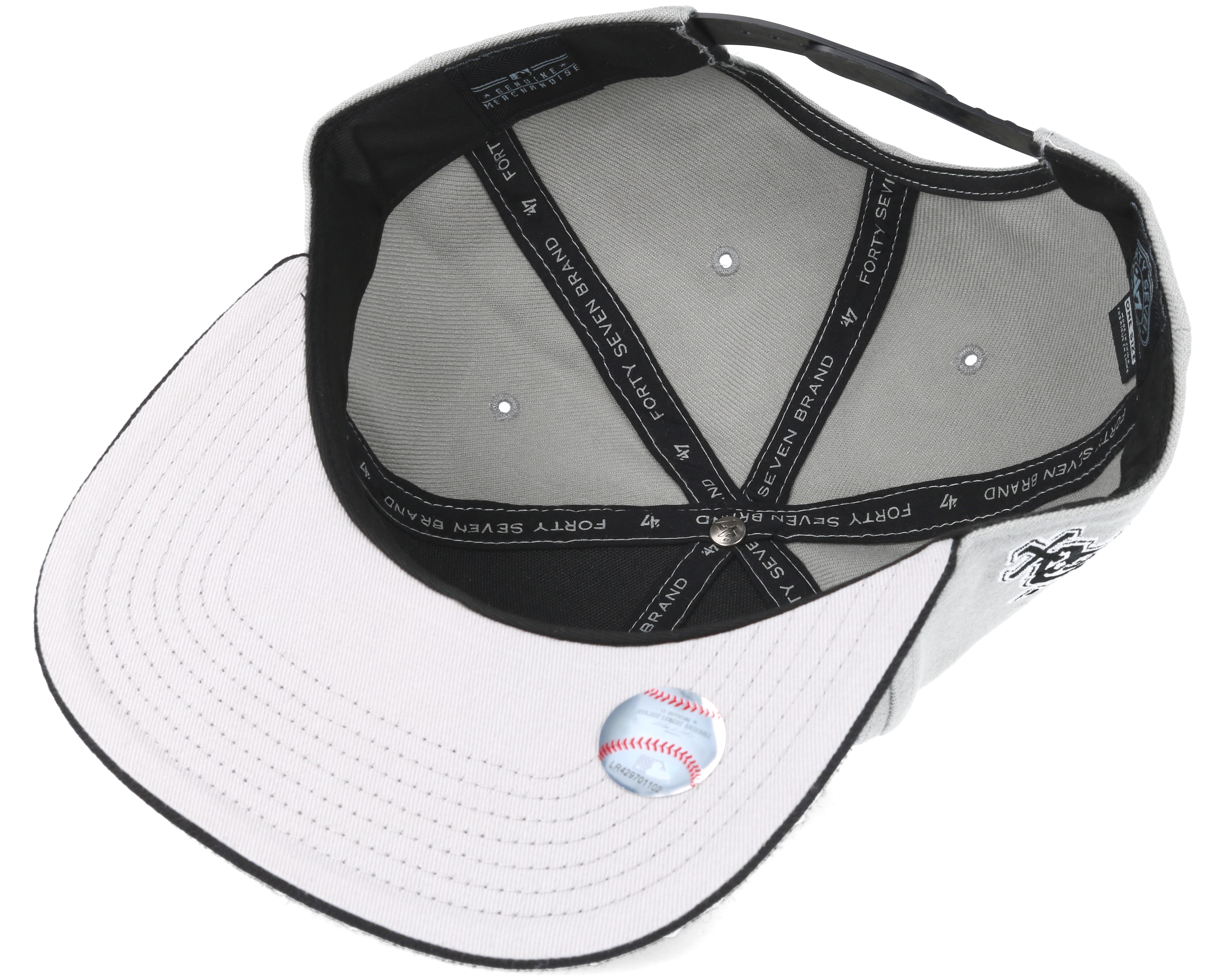 Chicago White Sox Script Side Grey/black Snapback 47 Brand caps