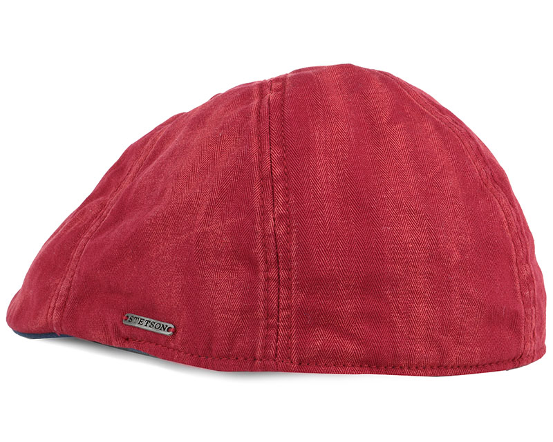 Texas Cotton Red Flat Cap Stetson caps Hatstore.co.uk