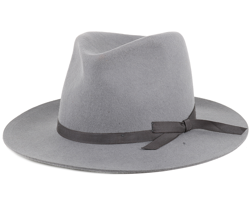 Manhattan Light Grey Fedora Brixton hats Hatstore.co.uk