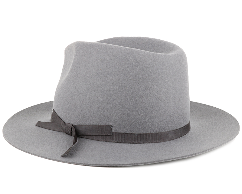 Manhattan Light Grey Fedora Brixton hats Hatstore.co.uk