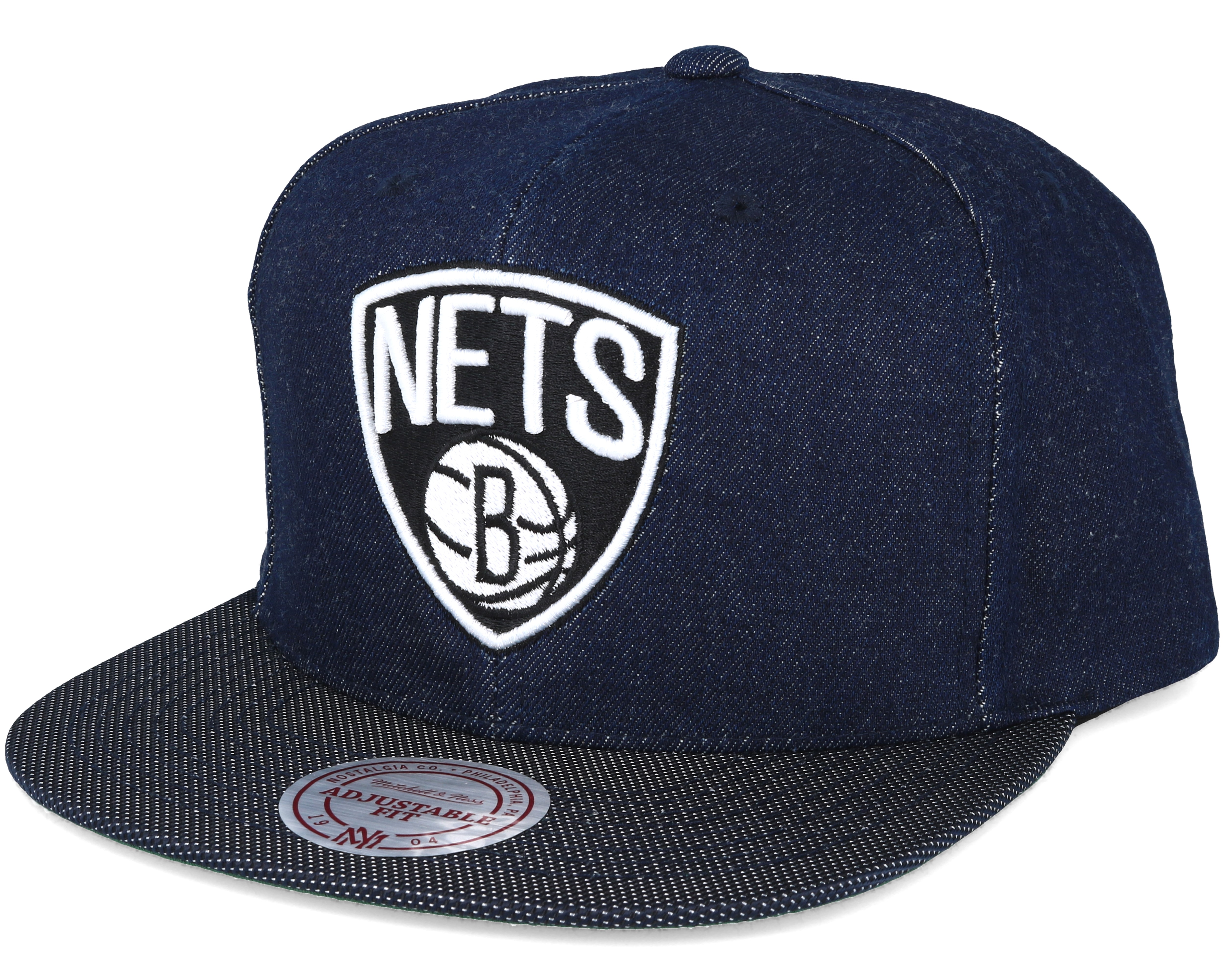 Brooklyn Nets Raw Denim 3T PU Snapback Mitchell & Ness caps