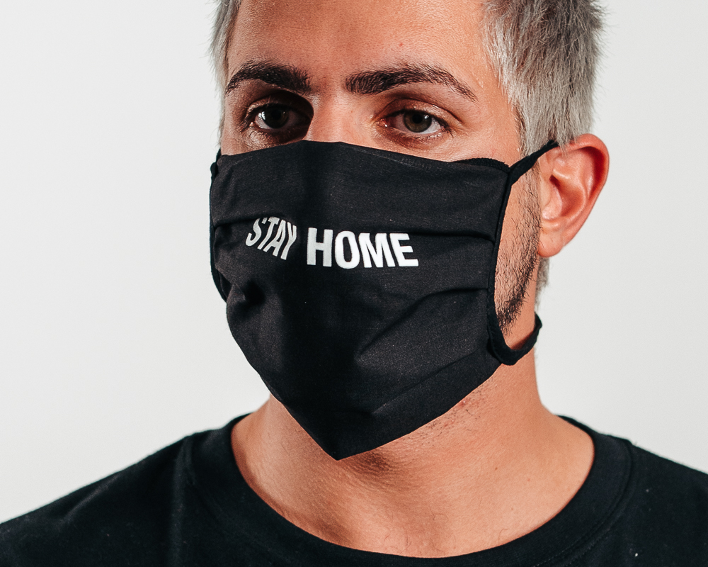 1Pack Stay Home Black Face Mask Headzone face mask Hatstore.co.in