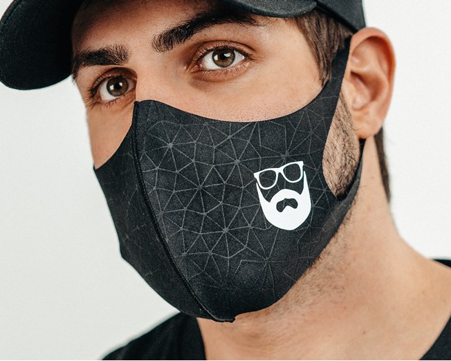 Logo Face Mask Bearded Man face mask Hatstore.co.uk