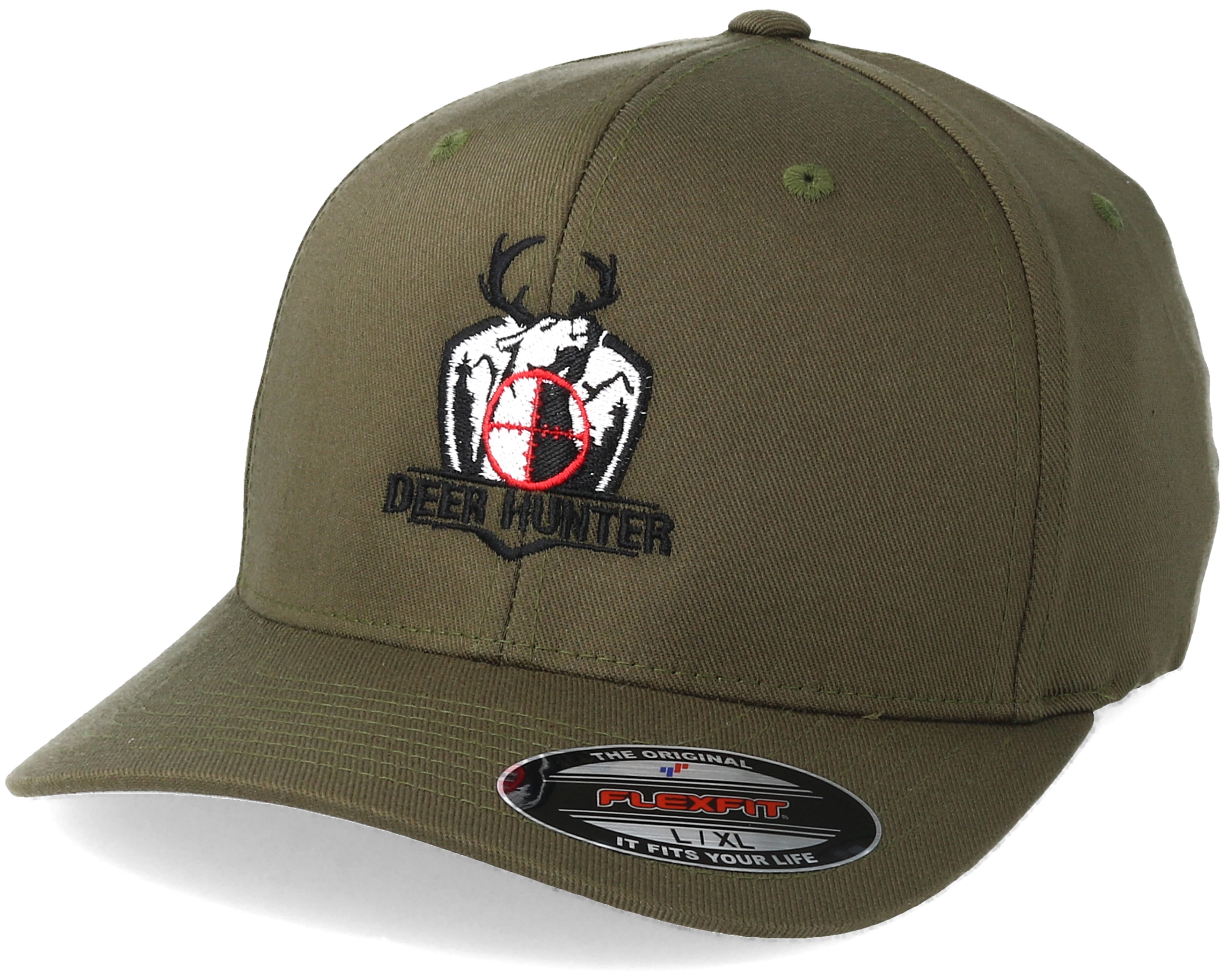 Deer Hunter Olive Flexfit Hunter caps Hatstore.co.uk