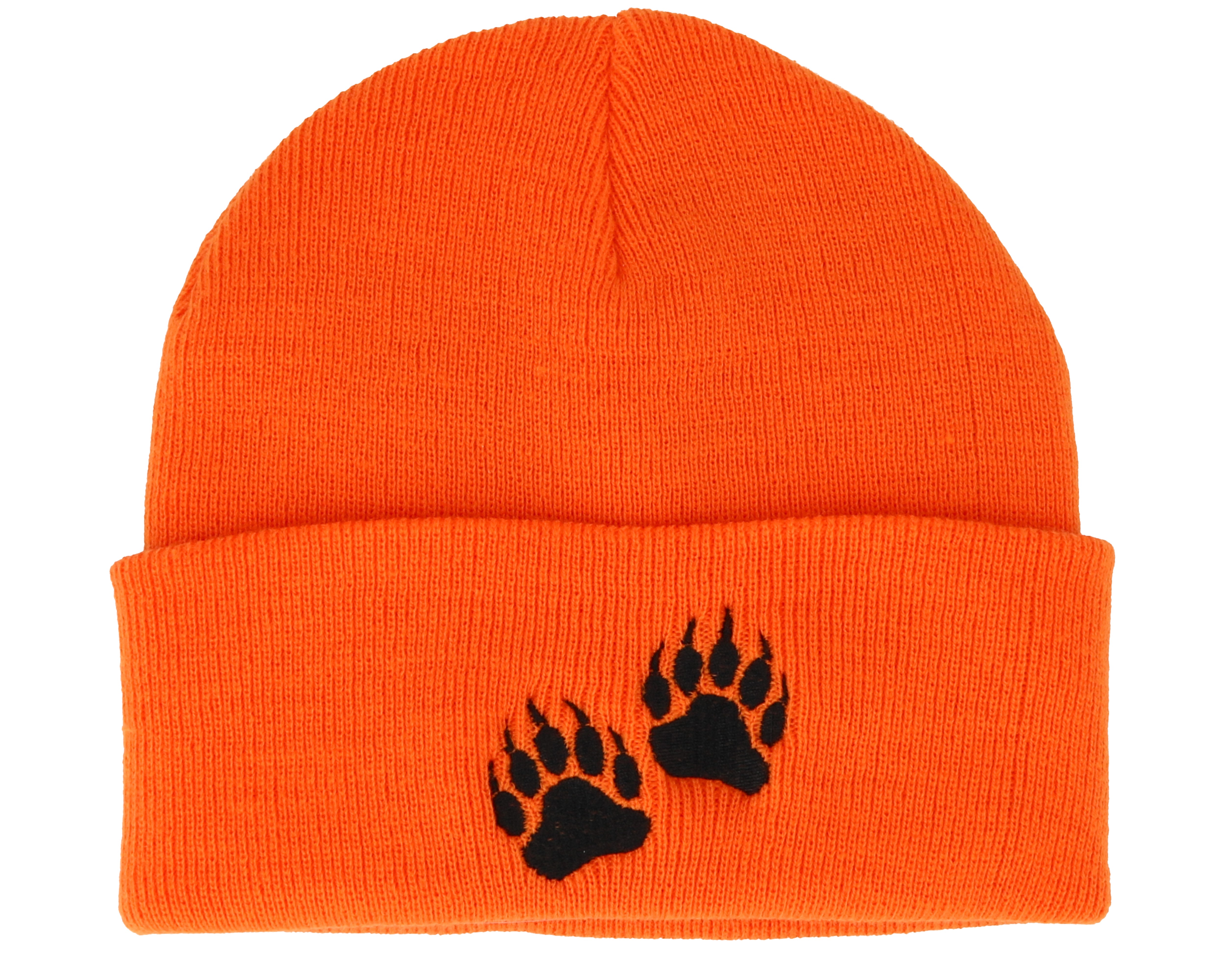 Bear Prints Orange Fold Beanie Hunter beanies Hatstore.co.uk