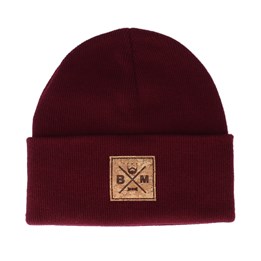 Bm Cross Patch Burgundy Beanie 