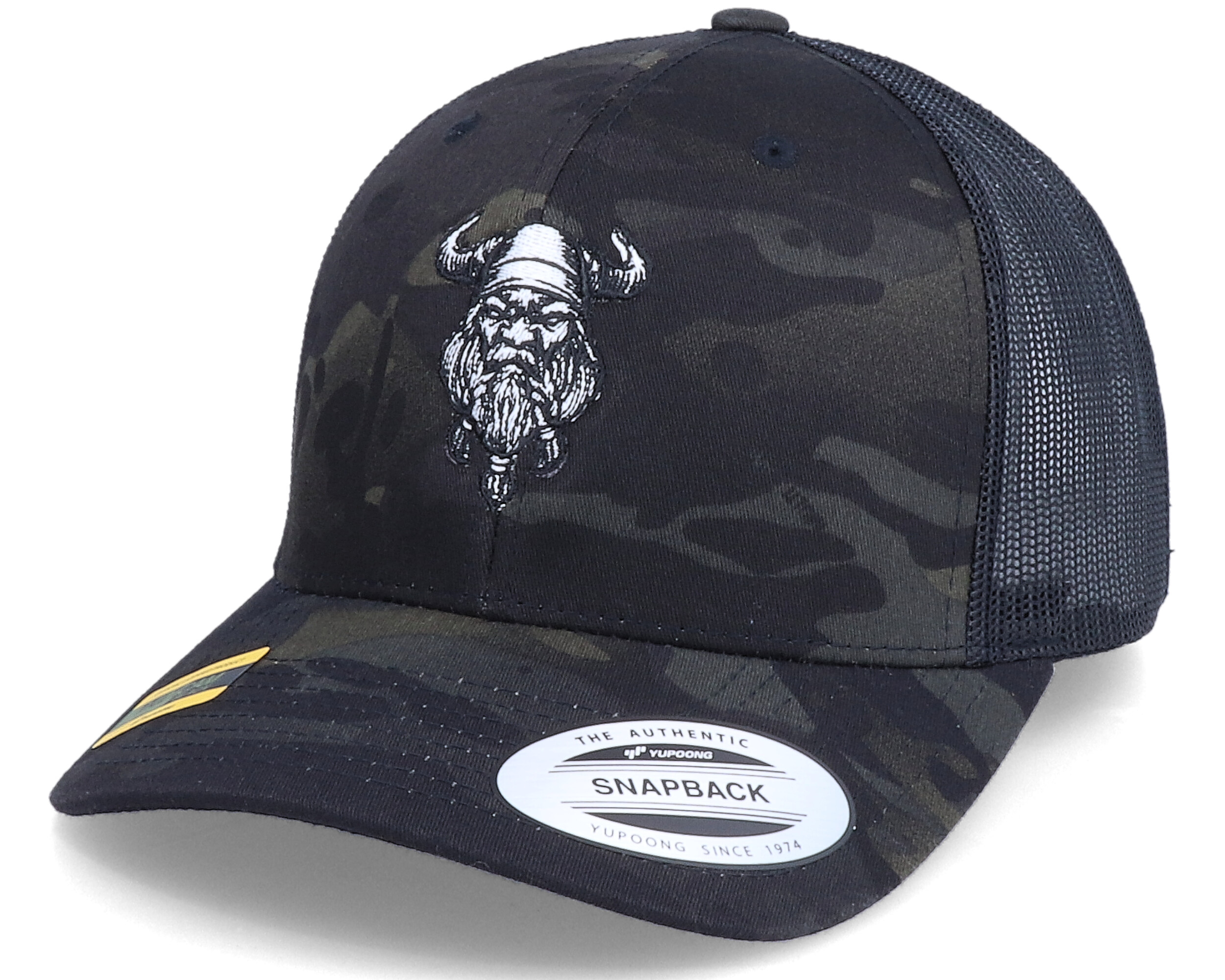 Bearded Viking Multicam Black Camo Trucker Vikings caps